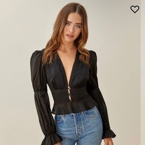 Reformation Meadowlark Top Black Size 10